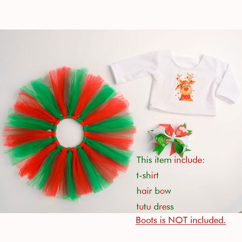 Sweet Dolly 18 Inches Doll Clothes Christmas Deer Tutu Dress Fits 18 Inch Dolls - Image 4